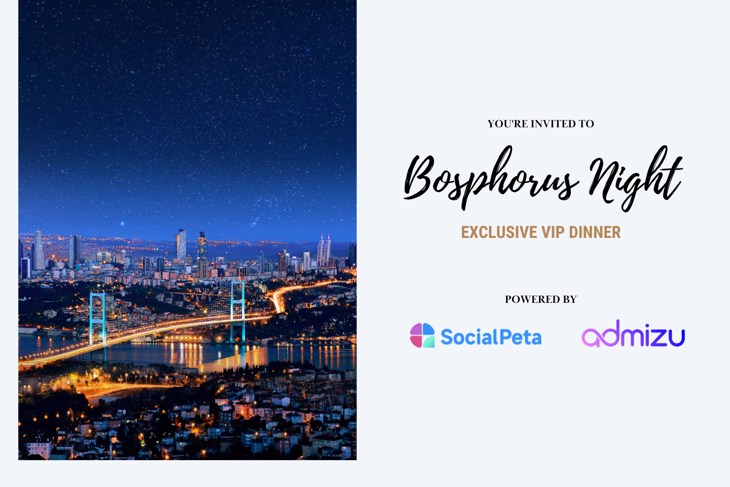 Bosphorus Night - VIP Dinner Invitation event artwork with organizer and schedule information