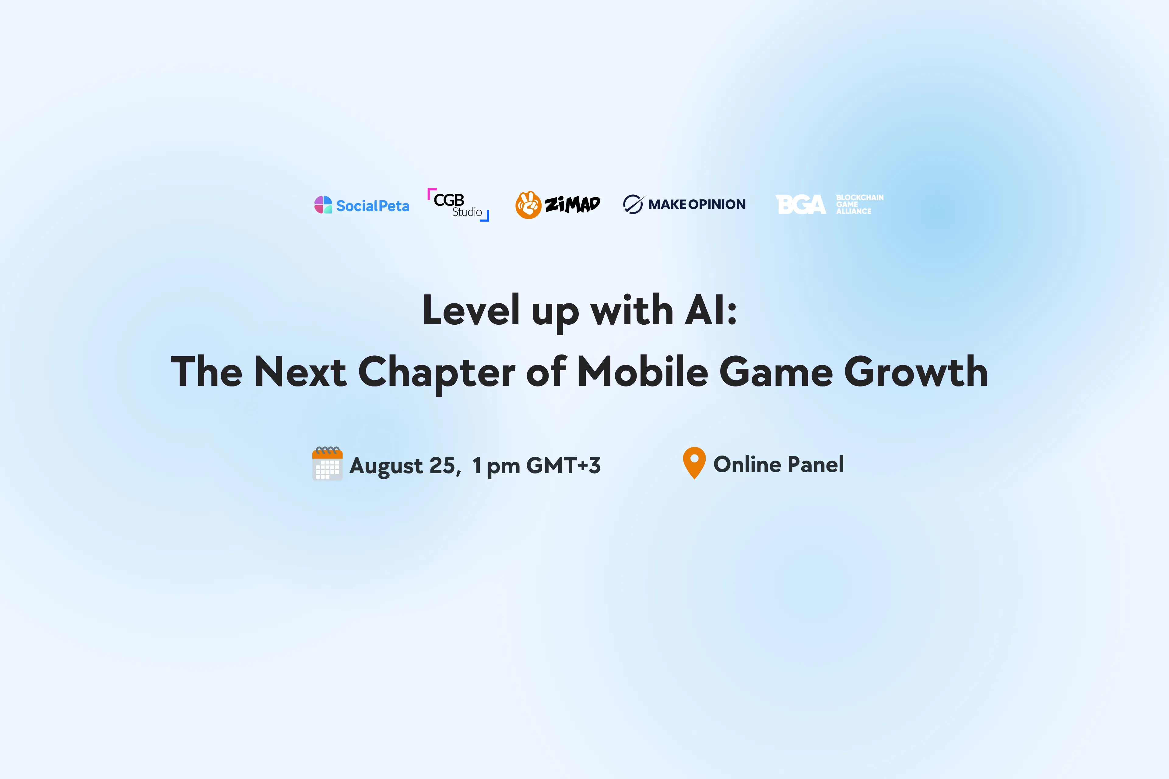 Level up with AI: The Next Chapter of Mobile Game Growth event artwork with organizer and schedule information